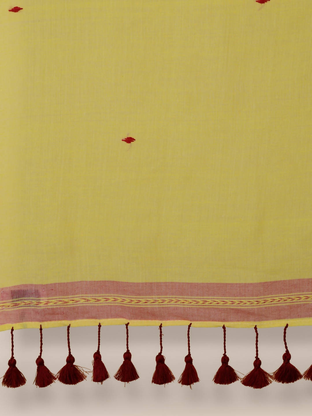 Suta Yellow Maroon Pure Cotton Saree | Grocsy