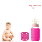 Safe-O-Kid Silicone Baby Feeding Bottle Cover Cum Sleeve for Insulated Protection 60mL- Pink | Grocsy