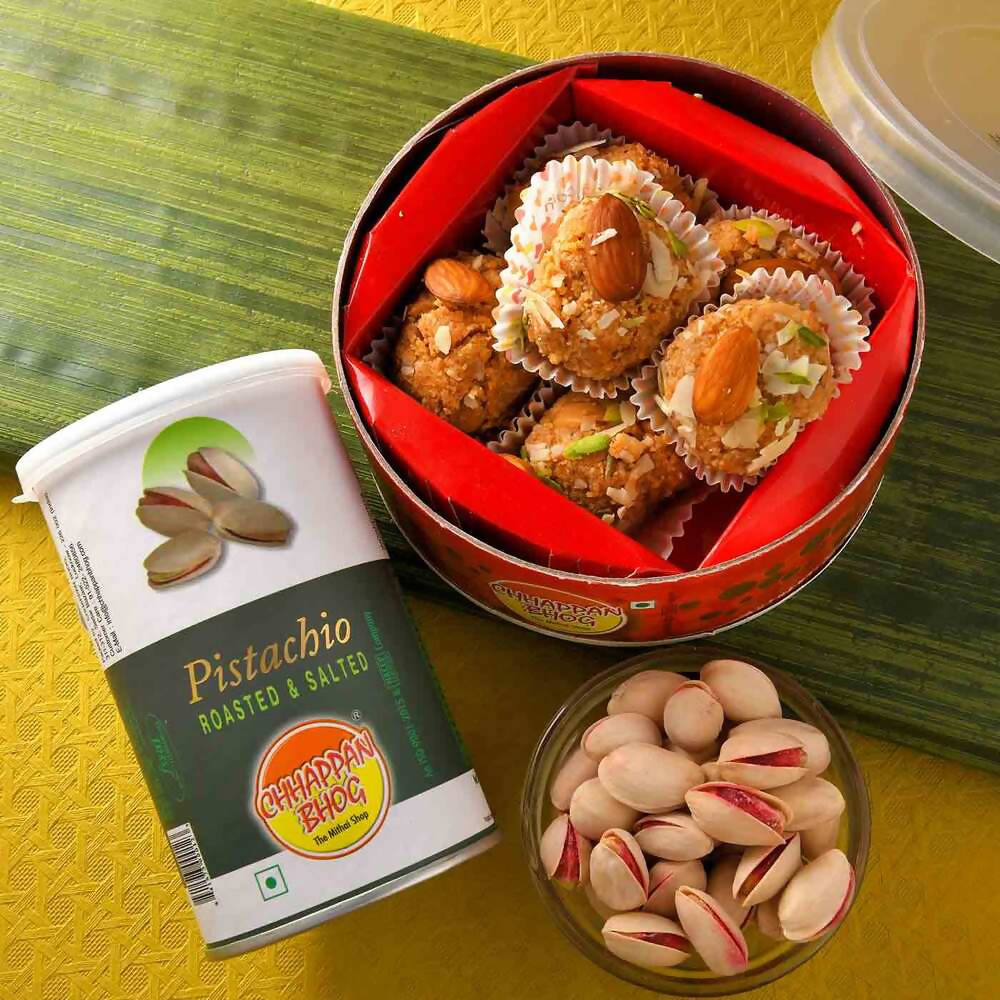 White Pearl Beads Rakhi & Laddu Hamper Combo | Grocsy
