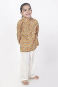 Breathables Kids Cotton Night Suit – Yellow Camel Print Kurta & Pyjama Co-Ord Set For Boys & Girls | Grocsy