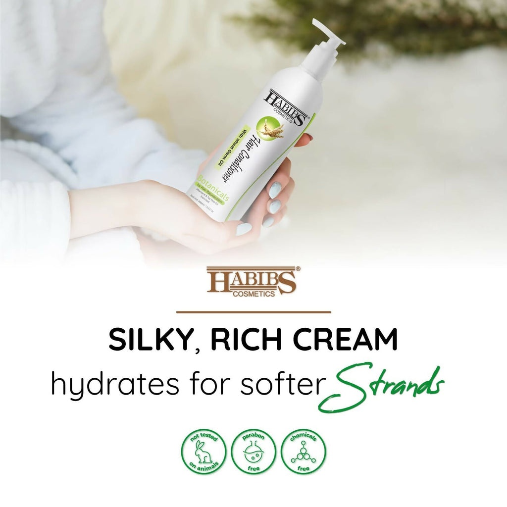 Habibs Professional Hair Conditioner Nourishing For Smooth & Straight Frizz-Free Hair, With Wheat Germ Oil Vitamin E & Tea Tree Oil Enriched | Grocsy
