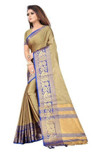 Vamika Banarasi Cotton Silk Weaving Brown Saree (DOCTOR MOR CHIKU) | Grocsy