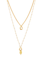 Ruby Raang Double Layered Yellow Onyx and Kundan Necklace | Grocsy