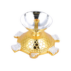 CraftVatika Brass Turtle Base Diya | Grocsy