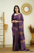 Partywear Designer Purple Banarasi Silk Fancy Saree - Starwalk | Grocsy