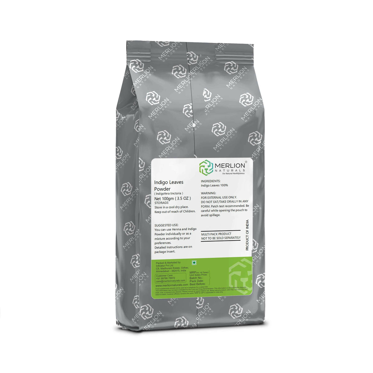 Merlion Naturals Henna and Indigo Leaves Powder Combo | Grocsy