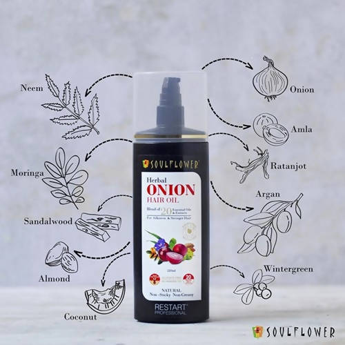 Soulflower Herbal Onion Hair Growth Oil | Grocsy