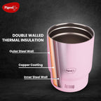 Pigeon Thermocup Stainless Steel Vacuum Insulated Coffee Cup Tumbler - 350ml (Pink) | Grocsy