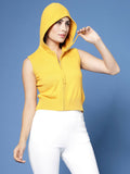 Women Winter Mustard Cotton Cardigan - Wool Trees | Grocsy