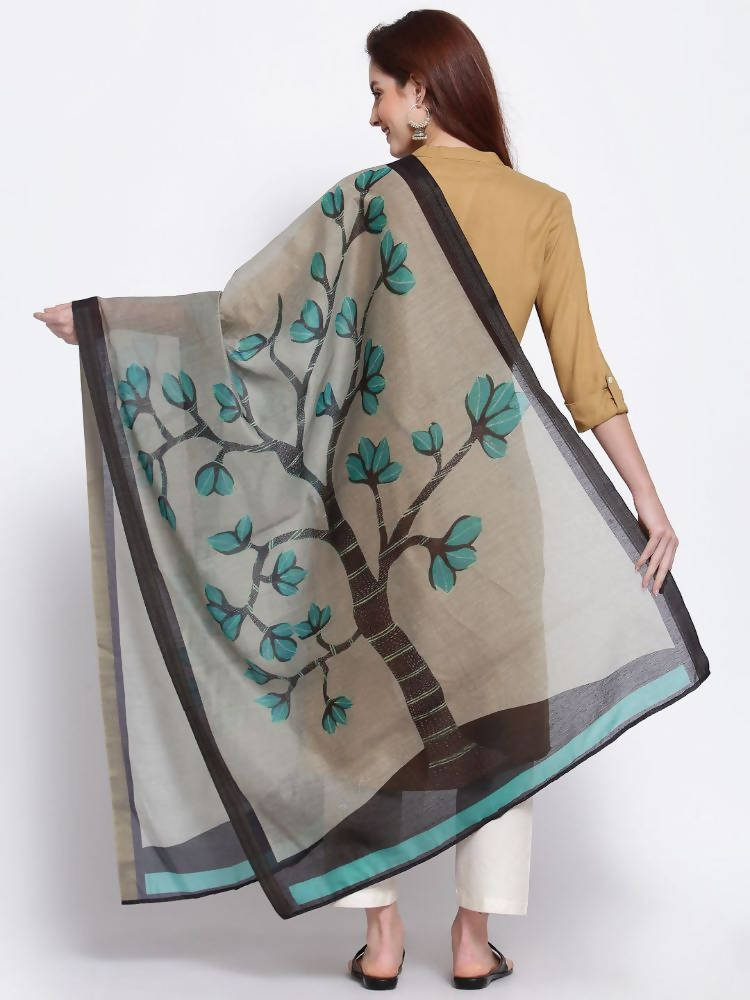 Myshka Women's Beautiful Multi Cotton Silk Printed Casual Dupatta | Grocsy