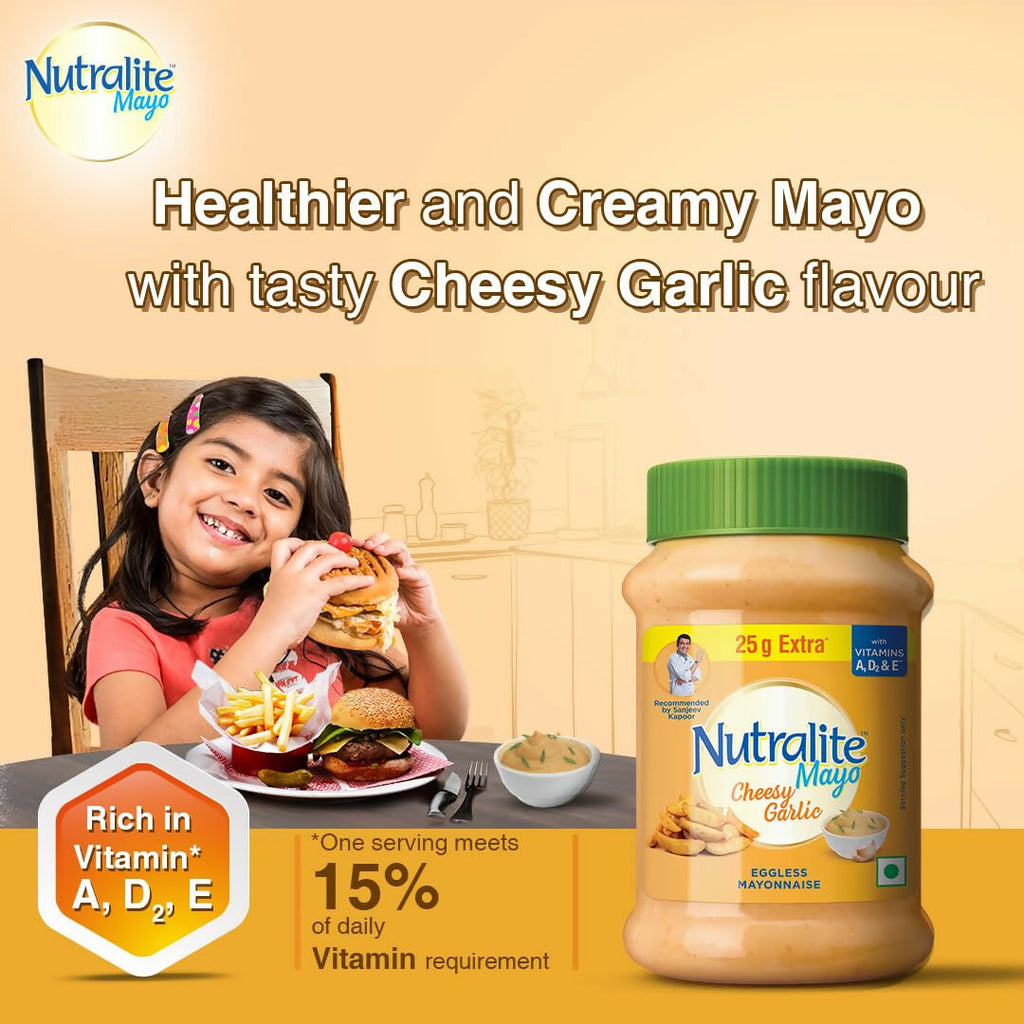 Nutralite Mayo Cheesy Garlic|Eggless Mayonnaise | Grocsy