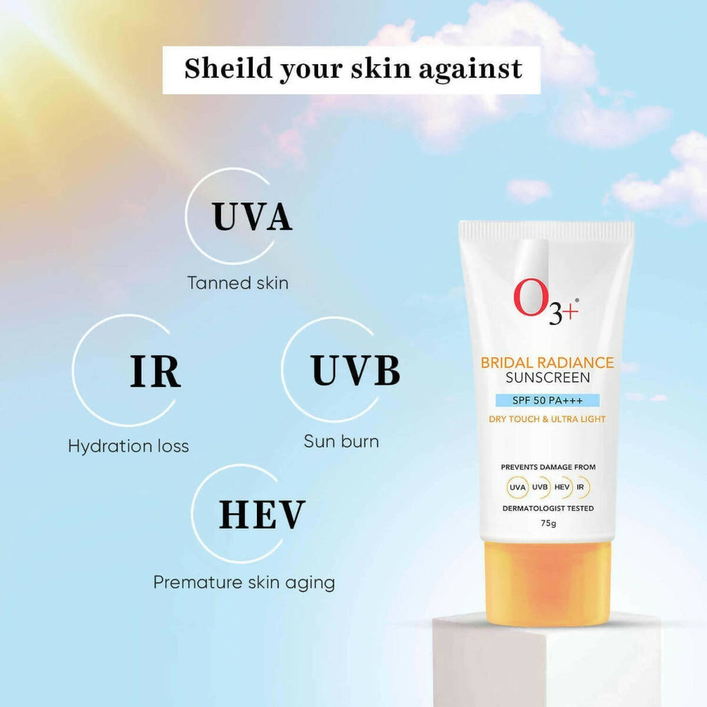 Professional O3+ Bridal Radiance Sunscreen SPF 50 PA +++ | Grocsy