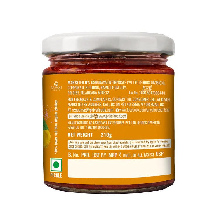 Priya Low Salt Lemon Pickle | Grocsy