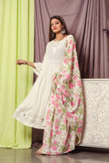 Cheera Hot White Gotta Kurta Palazzo Set | Grocsy