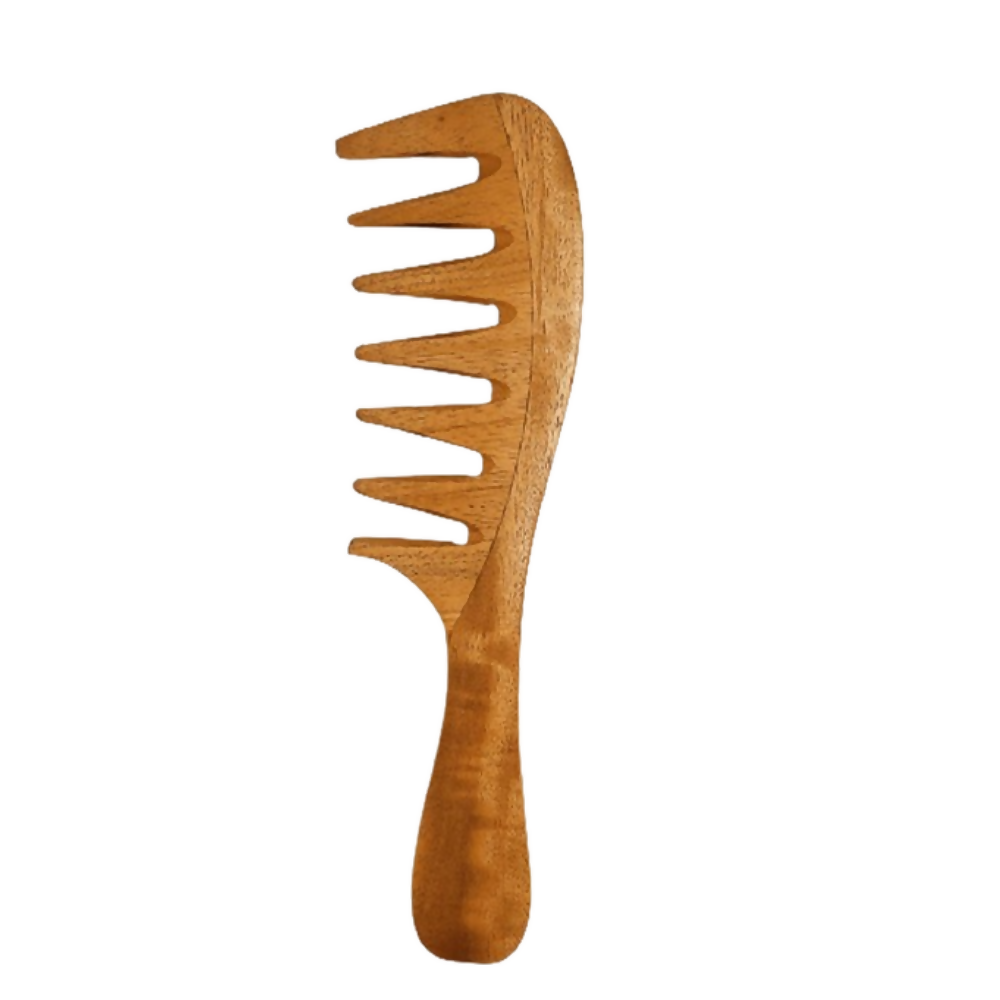 Rufiys Wooden Curly Hair Wide Neem Wood Comb | Grocsy