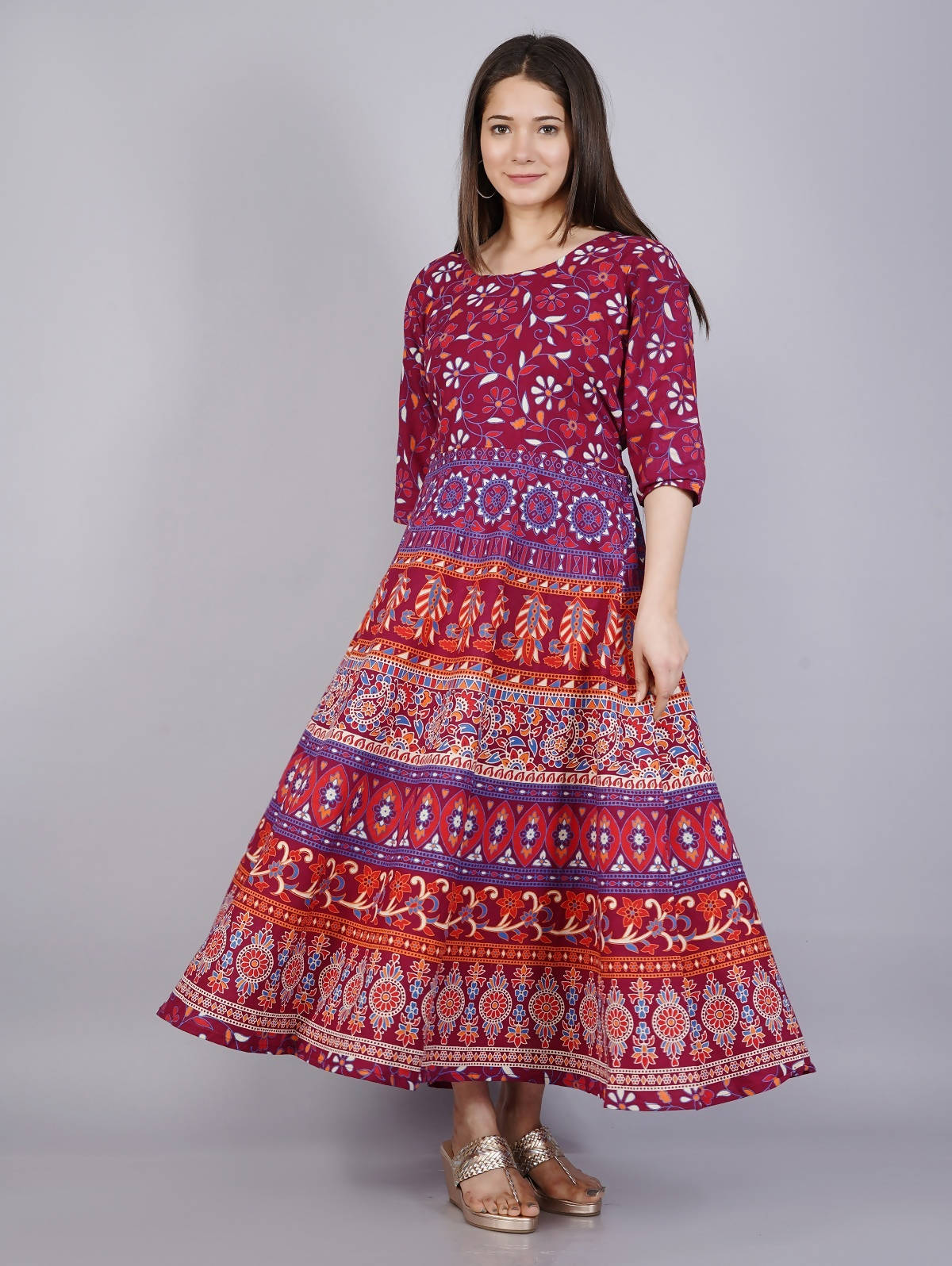 Vamika Multicolor Cotton Printed Party/Casual Wear Kurti (GAM13K) | Grocsy