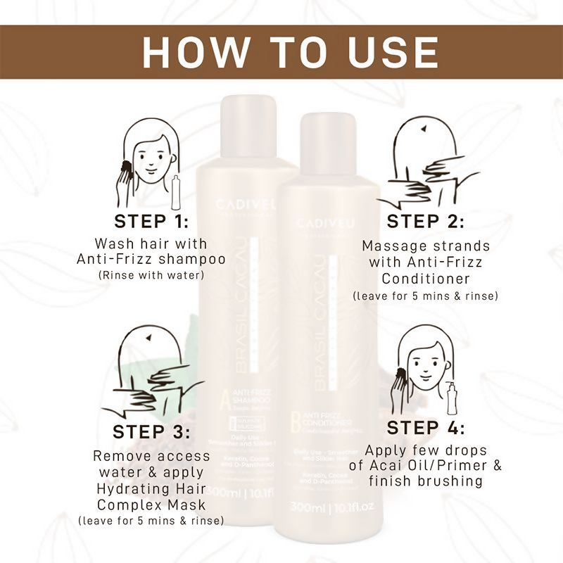 Cadiveu Brasil Cacau Anti Frizz Shampoo & Conditioner Combo | Grocsy