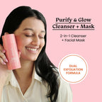 Foxtale Purify & Glow Cleanser + Mask With French Pink Clay & Sodium | Grocsy