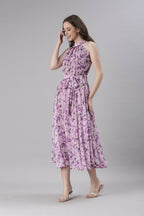 Souchii Lavender Floral Chiffon Dress -Souchii | Grocsy