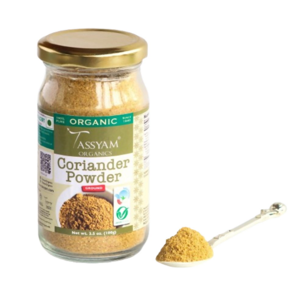 Tassyam Organics Certified 100% Organic Coriander Seeds Powder | Grocsy