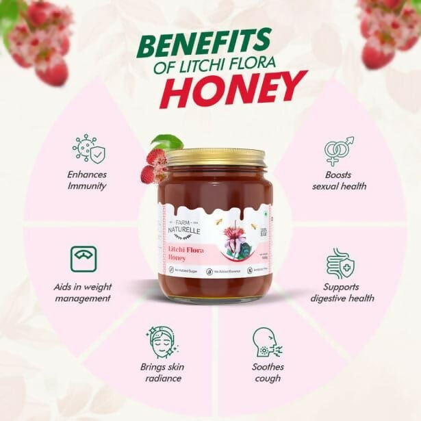 Farm Naturelle 100% Pure Litchi Flora Honey – Natural Sweetness | Grocsy