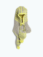 Chutput Kids Woollen Hand Knitted Striped Design Cap - Grey | Grocsy