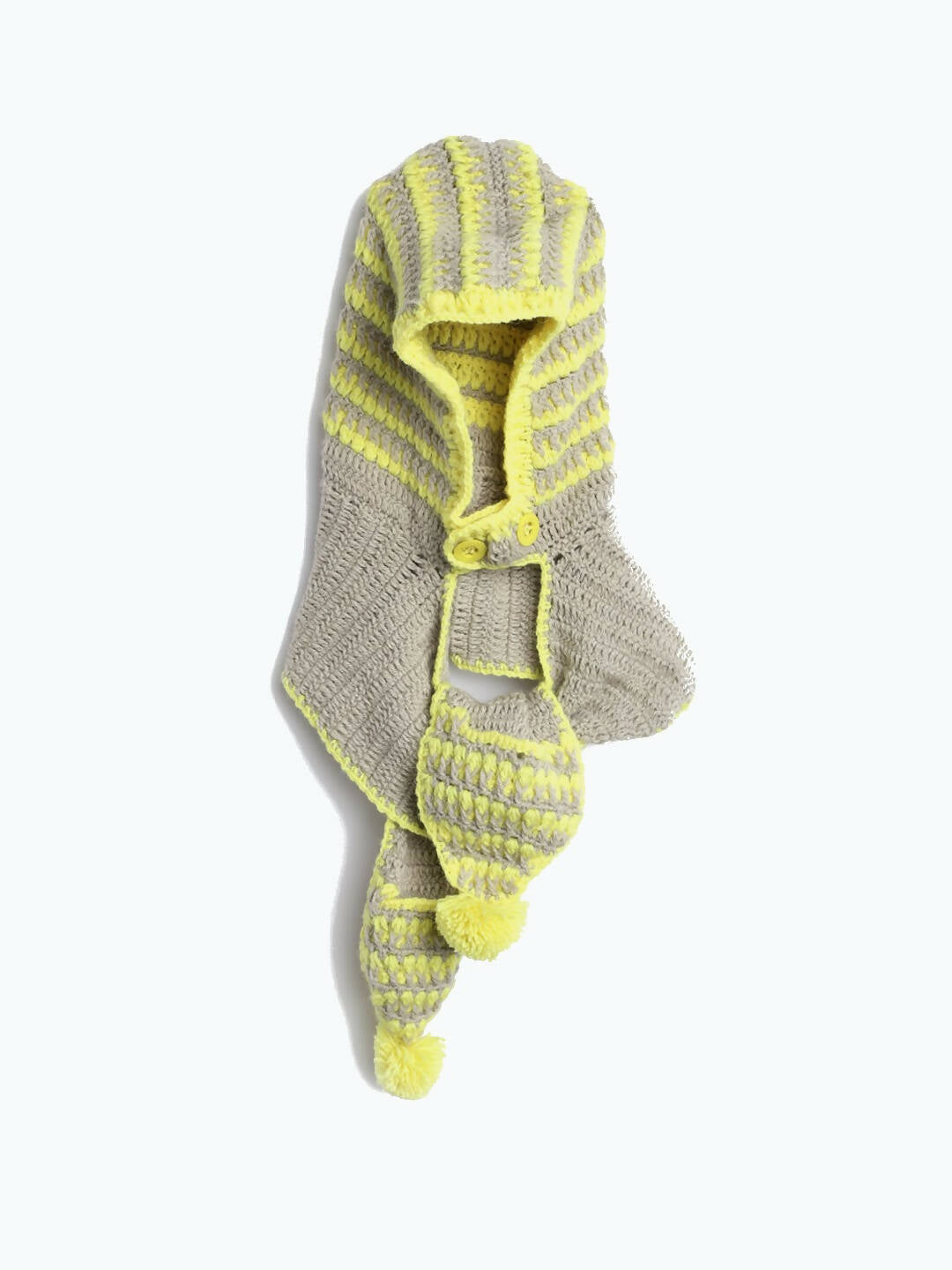 Chutput Kids Woollen Hand Knitted Striped Design Cap - Grey | Grocsy