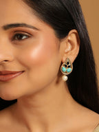 Nuyug 22K Gold Plated Black Paisley Earrings | Grocsy