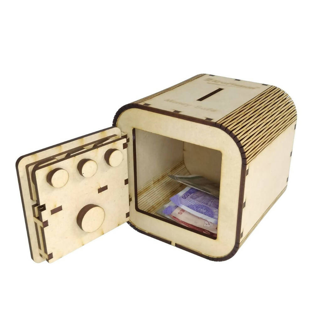 Kraftsman Wooden Money Safe For Kids And Adults | Make In India | Money Chest Style | Grocsy