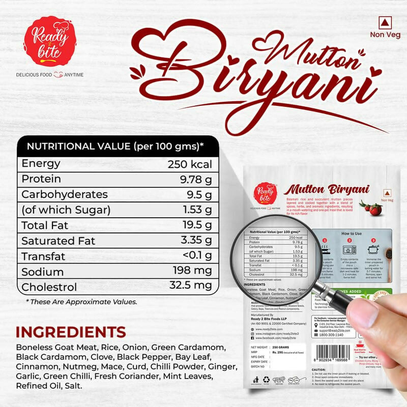 Ready 2 Bite Mutton Biryani | Grocsy