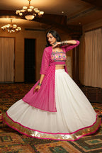 AI Fashion White Georgette Designer Navratri Wear Lehenga Choli Collection | Grocsy