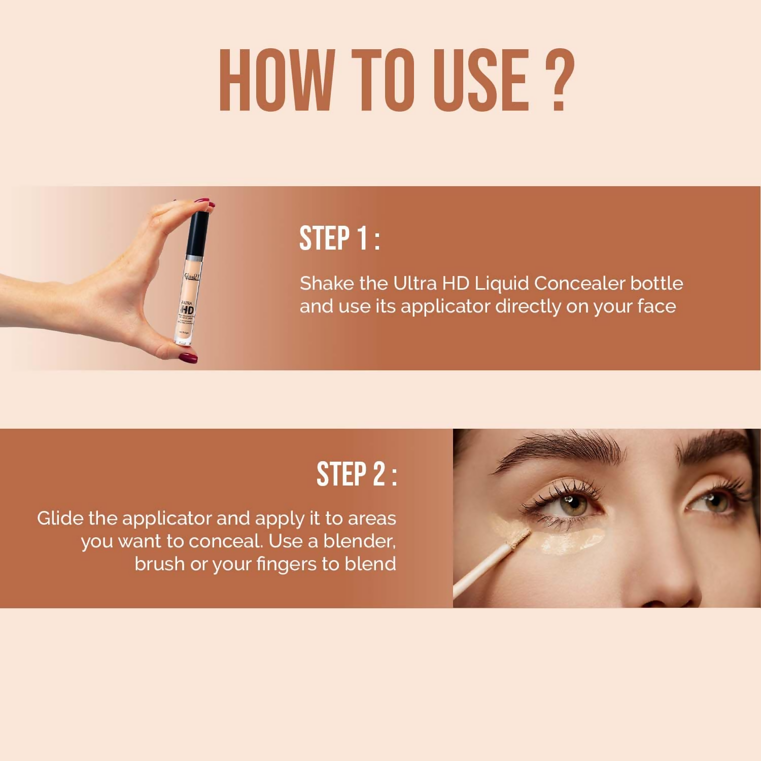 Glam21 Ultra HD Liquid Concealer for HD Finish - Green Apple | Grocsy