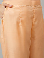 Orange Organza Embroidered Kurta with Bottom & Dupatta - Salimar | Grocsy