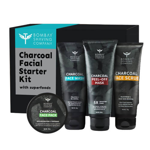Bombay Shaving Company Charcoal Facial Starter Kit With Super Foods | Grocsy