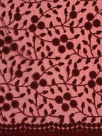 Maroon Woven Design Net Saree with Blouse Piece - Kalamkari | Grocsy
