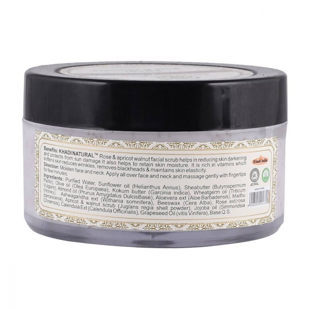 Khadi Natural Rose & Apricot Walnut Herbal Exfoliating Facial Scrub | Grocsy