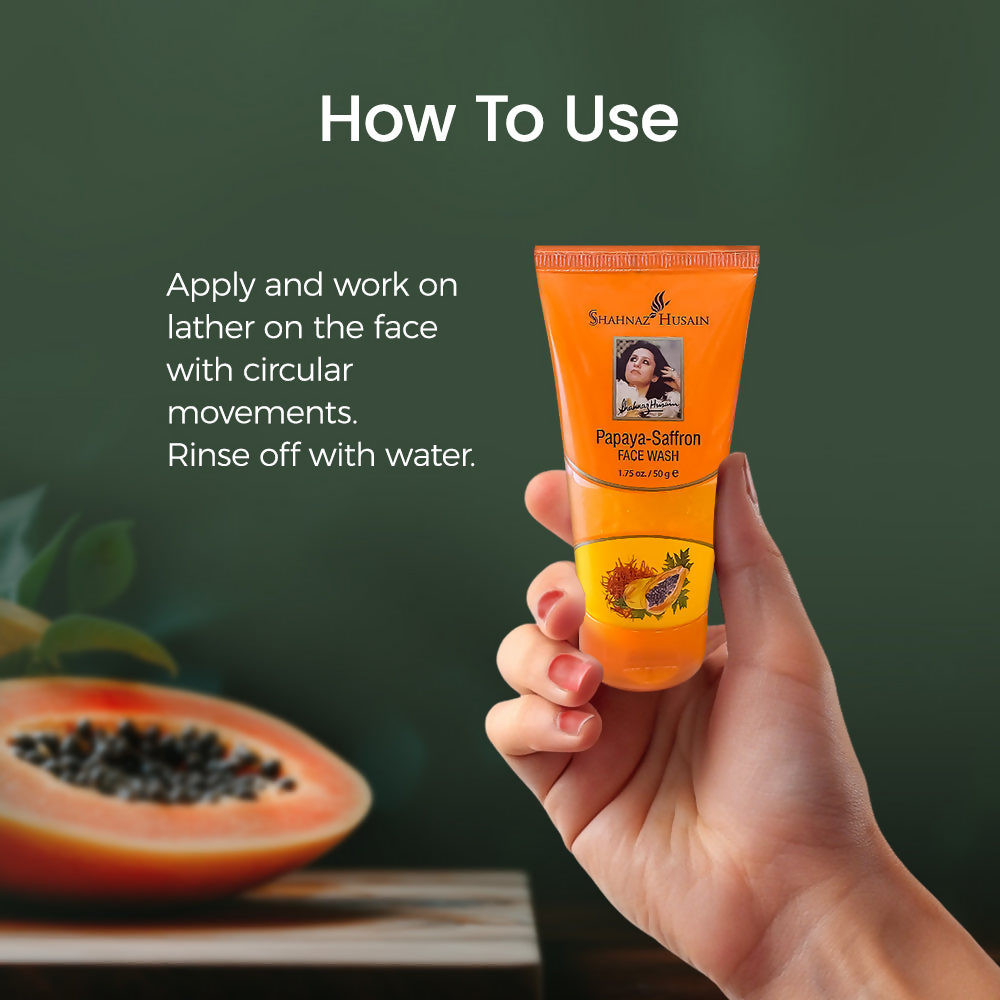Shahnaz Husain Papaya-Saffron Face Wash | Grocsy