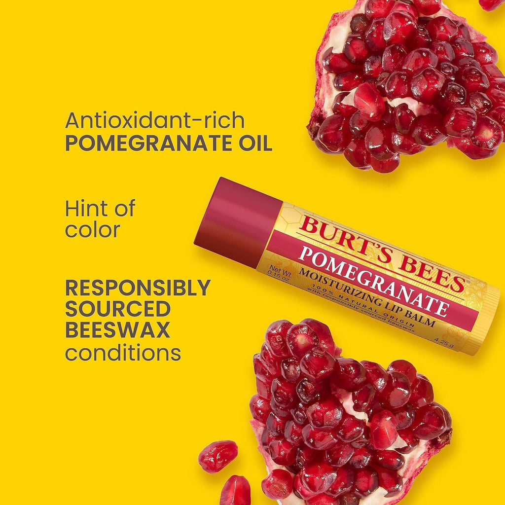 Burt's Bees Pomegranate Moisturizing Lip Balm | Grocsy