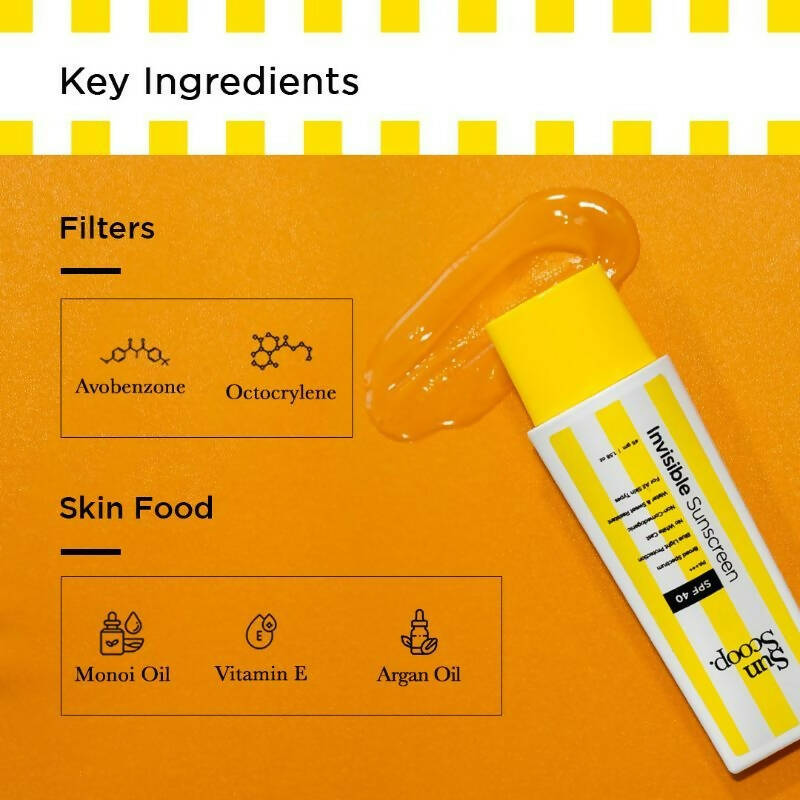 Sun scoop Invisible Sunscreen SPF 40 PA+++ | Grocsy