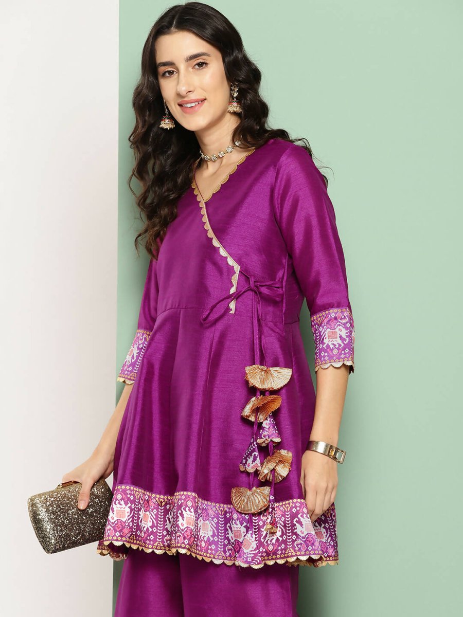 Ahalyaa Women's Traditional Wear Co-ods - Purple | Grocsy