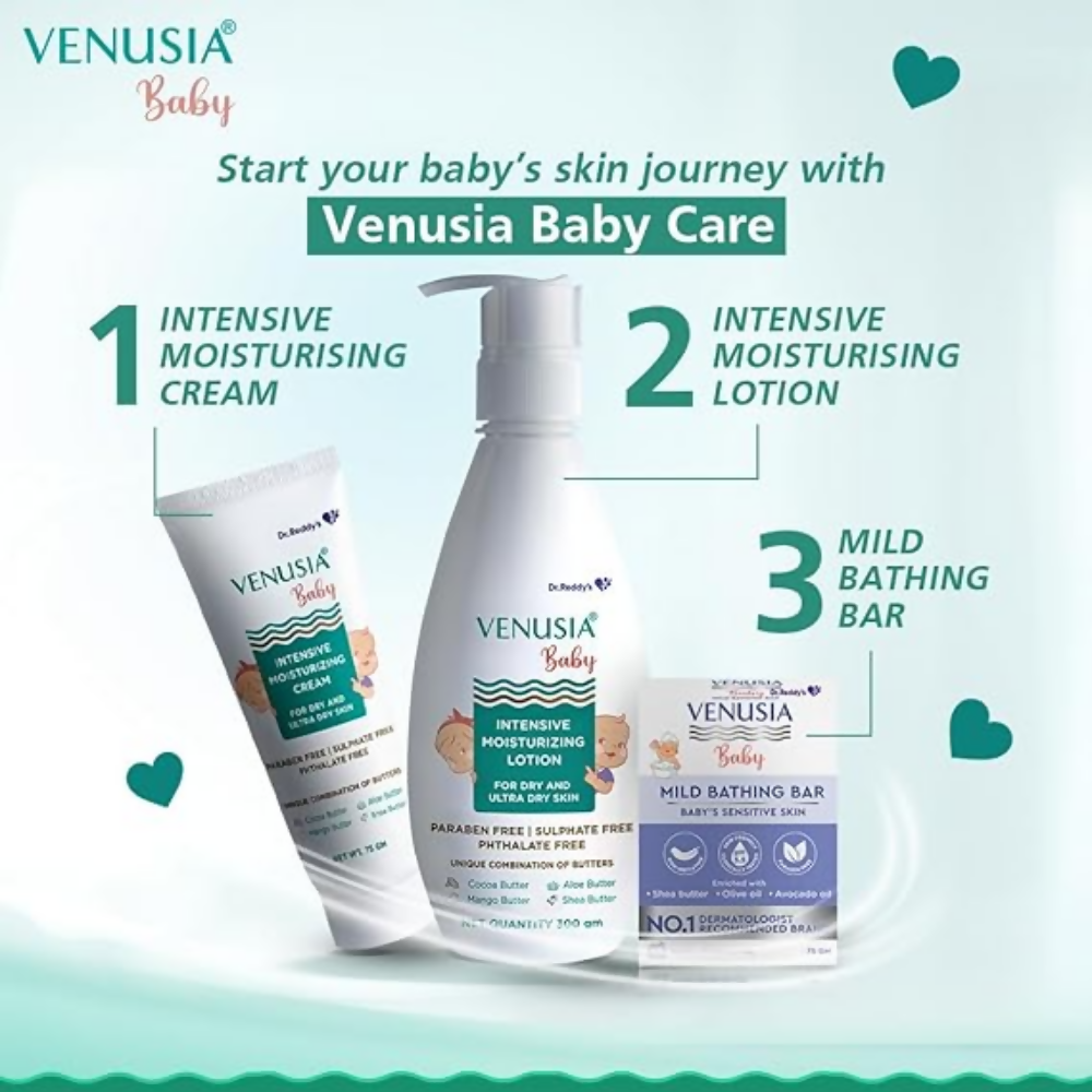 Dr. Reddy's Venusia Baby Intensive Moisturizing Cream | For Dry & Ultra-Dry Skin | Paraben & Sulphate-Free | Grocsy