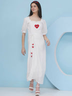 Joban Fashion White Drape Dress | Grocsy