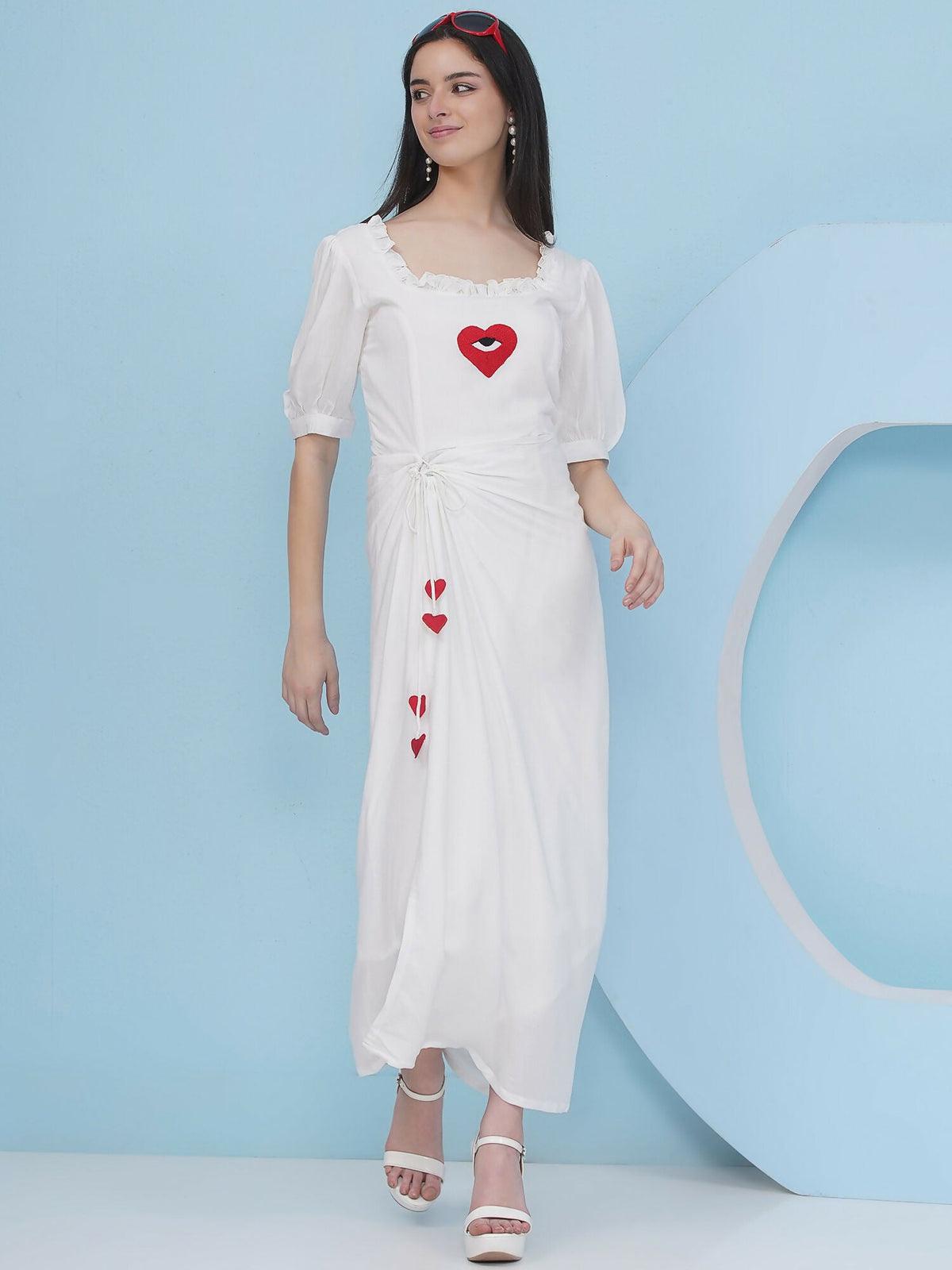 Joban Fashion White Drape Dress | Grocsy