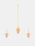Ruby Raang Mannat Maang Tikka With Pair Of Earrings | Grocsy