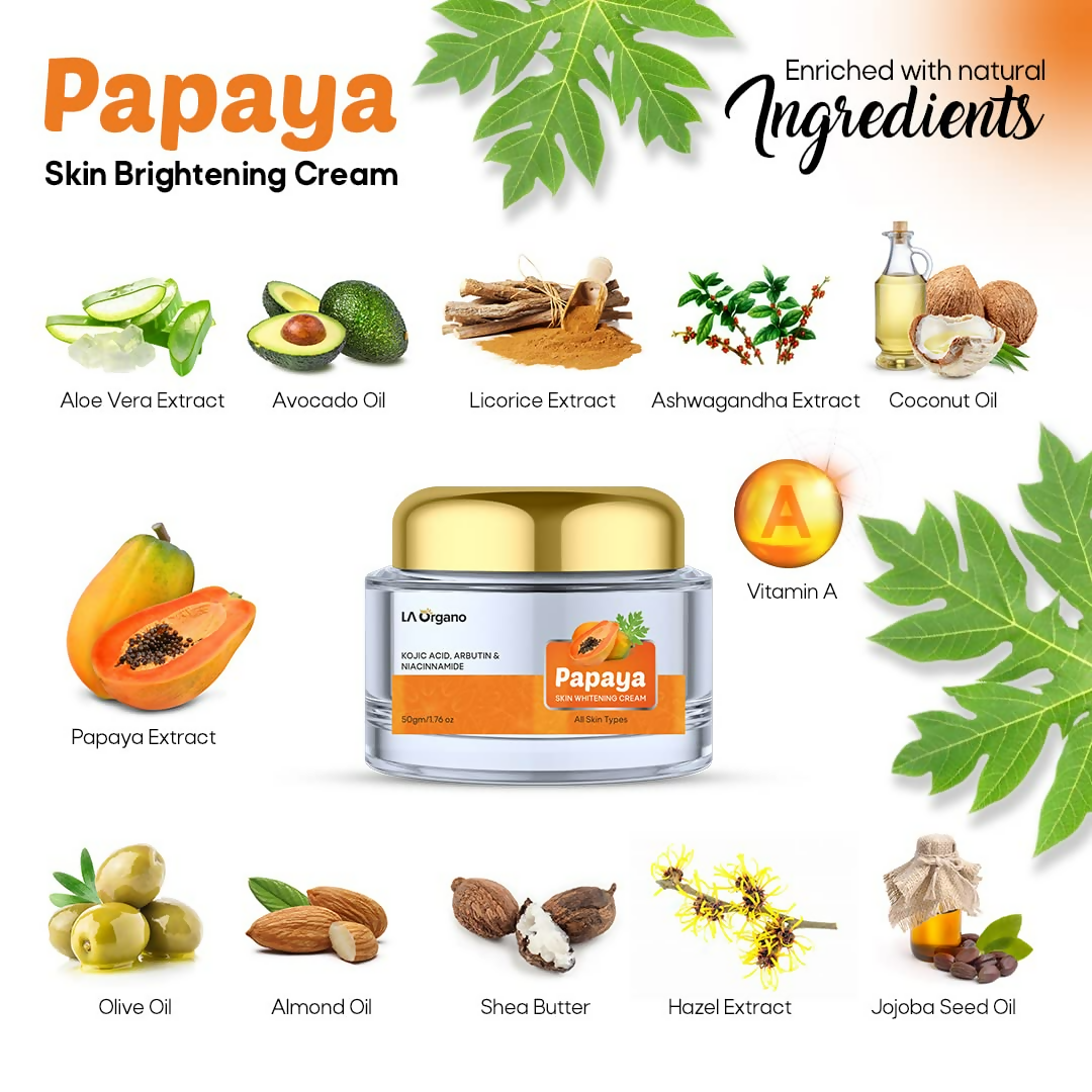 LA Organo Glutathione Papaya Soap and Papaya Cream Combo | Grocsy