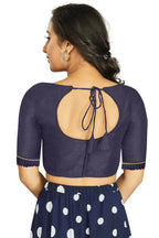 Aastha Fashion Women's Navy Blue Art Silk Designer Party Wear Readymade Blouse | Grocsy