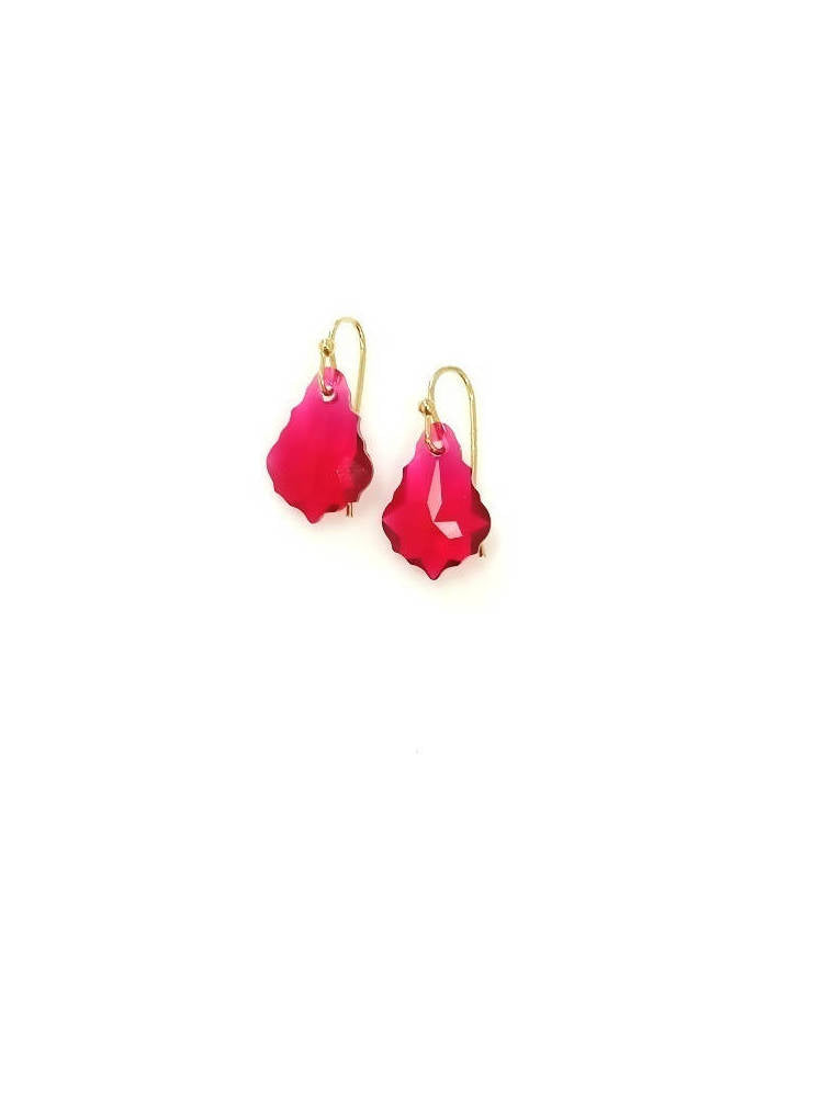 Bling Accessories Swarovski Crystal Ruby Red Drop Earrings | Grocsy
