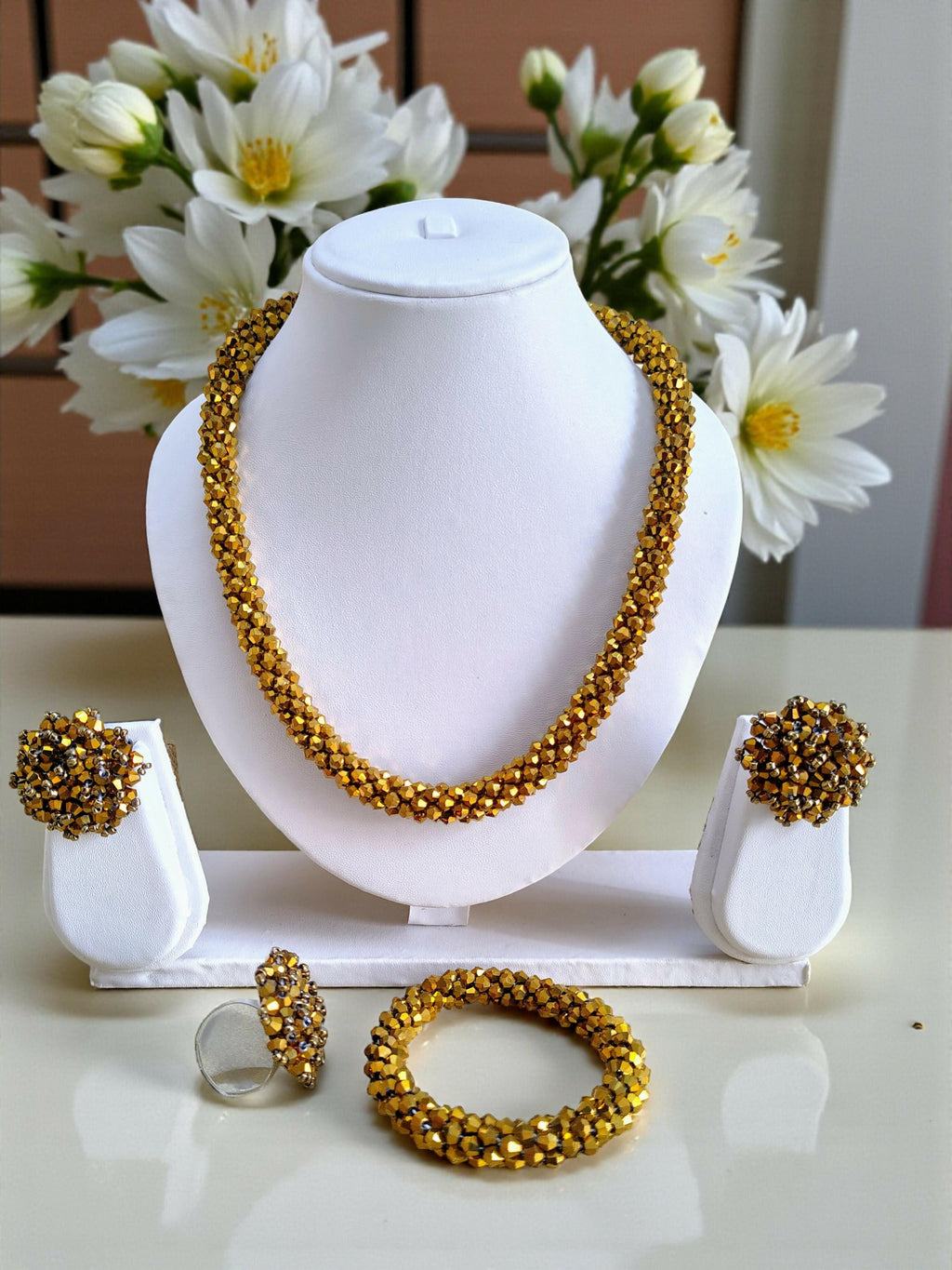 Inhanns Rangshine 4-In-1 Crystal Glam Set - Handmade - Golden | Grocsy