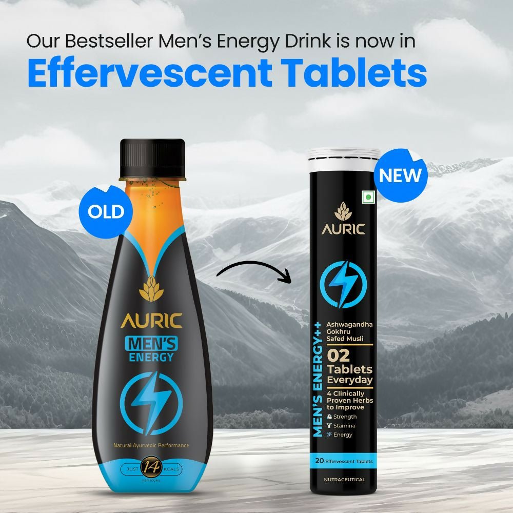 Auric Men's Energy++ Effervescent Tablets | Grocsy