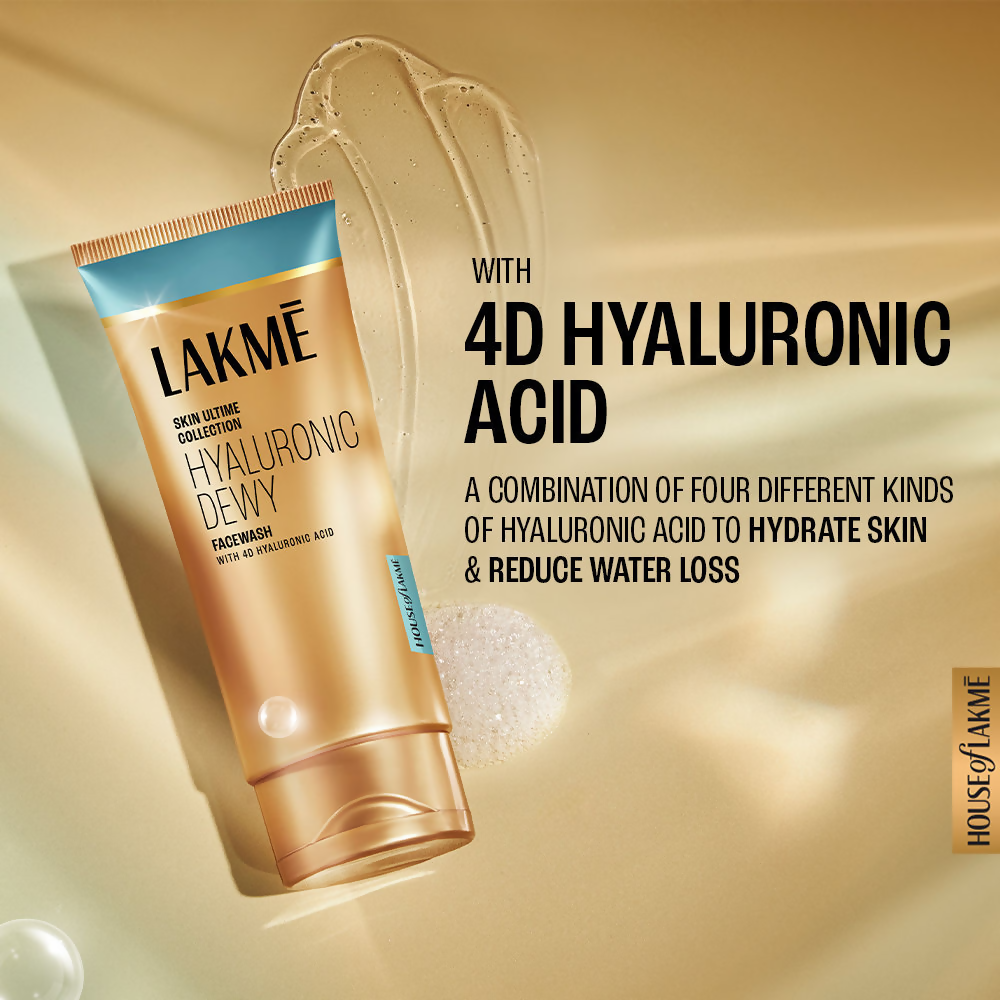 Lakme Hyaluronic Dewy Face Wash Hyadrating with 4D Hyaluronic Acid | Grocsy